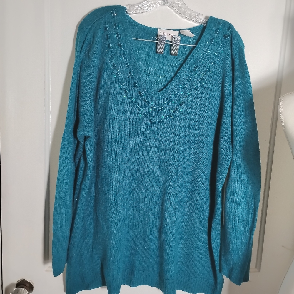 Plus Size Veranesi Teal Women's Sweater